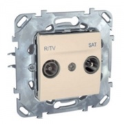 Розетка телевизионная  TV-FM-SAT простая SE Unica, бежевый