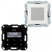 Радиоприемник скрытого монтажа с функцией RDS с динамиком System 55+E22 Gira белый глянцевый