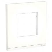 Рамка Unica Pure 1 пост горизонтальная, матовое стекло/белый