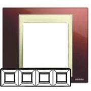 Рамка Unica хамелеон 4 поста горизонтальная терракотовый/бежевая
