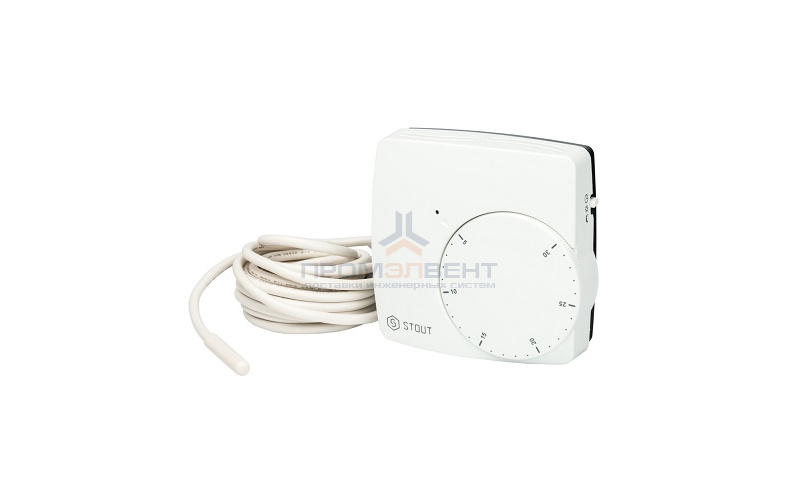 Термостат комнатный проводной STOUT WFHT-DUAL (с выносным датчиком, длина кабеля 3м.)