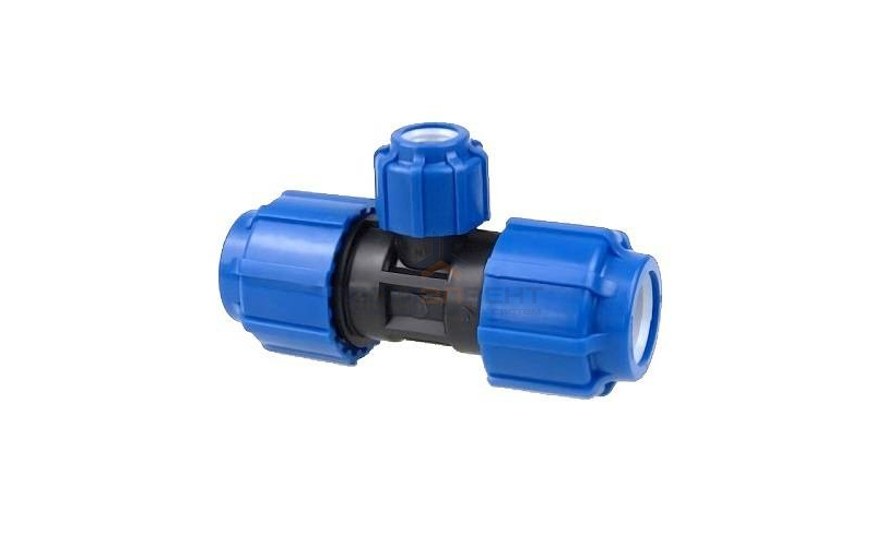 Тройник переходной Политэк  - 50 x 40 x 50 (винтовой, для труб ПНД)