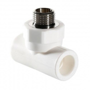 Тройник с переходом на наружную резьбу VALTEC VTp.733 - 32 x 1/2" (для полипропилен.труб, белый)