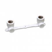 Водорозетка двойная Fusitek - 20 x 1/2" (для полипропиленовых труб под пайку, цвет белый)