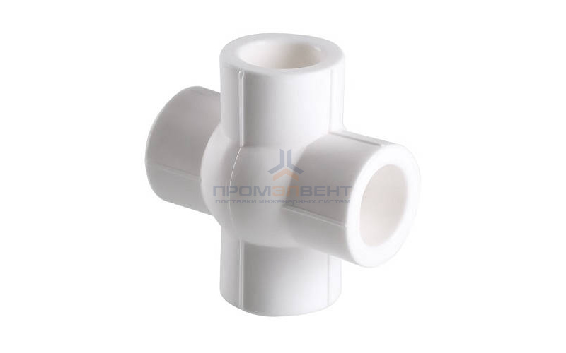 Крестовина компланарная VALTEC VTp.775 - 20 (для полипропиленовых труб под пайку, цвет белый)