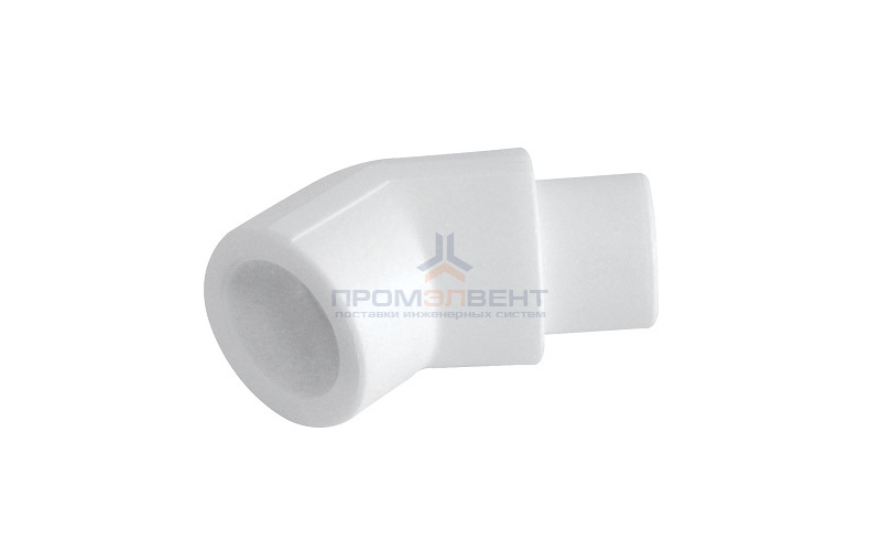 Отвод 45° KALDE - 20 (под пайку внутренняя/наружная для полипропиленовых труб, цвет белый)