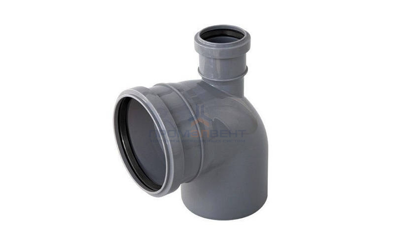 Отвод 87° с патрубком сверху СИНИКОН Standart - 110 x 50 (для системы внутренней канализации)