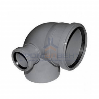 Отвод 87° с патрубком справа СИНИКОН Standart - 110 x 50 (для системы внутренней канализации)