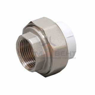 Переход на внутреннюю резьбу разъемный Fusitek - 50 x 1"1/2 (для полипропиленовых труб, цвет белый)