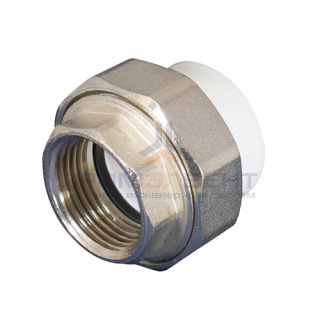 Переход на внутреннюю резьбу разъемный KALDE - 20 x 1/2" (для полипропиленовых труб, цвет белый)