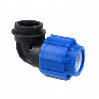 Переход на внутреннюю резьбу угловой Политэк - 32 x 1" (винтовой, для труб ПНД)