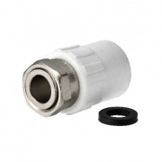 Переход на накидную гайку Fusitek - 20 x 3/4" (для полипропиленовых труб, цвет белый)