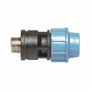 Переход на наружную резьбу UNIDELTA 1035 - 25 x 3/4" (винтовой, для труб ПНД, резьба латунная)