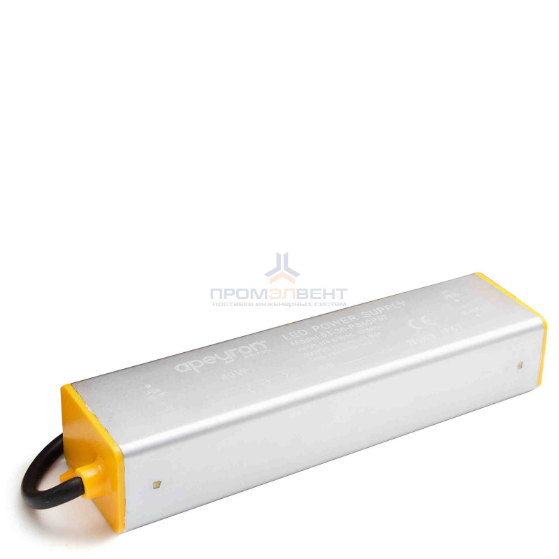 03-36 Блок питания 12 В, 40 Вт, IP67, 3,2 А, металл, 170*40*30 мм.