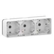 Коробка горизонтальная 3 поста накладного монтажа Mureva Styl IP55 Schneider Electric Белый