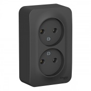 Розетка 2-ая без заземления без шторок Blanca Schneider Electric 16А 250В антрацит изол.пластина