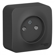 Розетка без заземления со шторками Blanca Schneider Electric 16А 250В антрацит изол.пластина