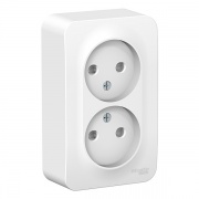 Розетка 2-ая без заземления со шторками Blanca Schneider Electric 16А 250В белая изол.пластина
