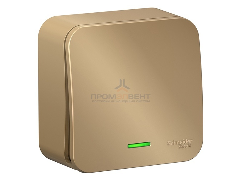 Выключатель 1-клавишный с подсветкой (cх.1) Blanca Schneider Electric 10А 250В титан