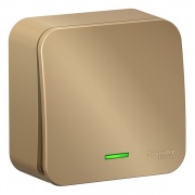 Переключатель 1-клавишный с подсветкой (cх.6) Blanca Schneider Electric 10А 250В титан изол.пластина