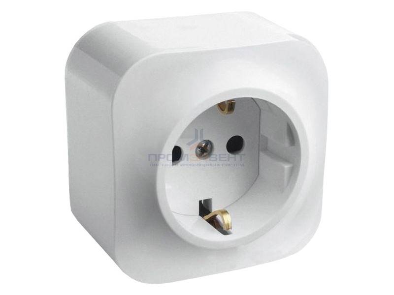 Розетка Legrand Quteo с заземлением белая [уп 20шт]