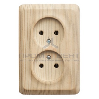 Розетка угловая двойная б/з Этюд сосна [уп 9шт]
