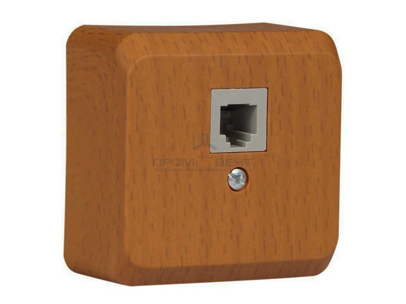 Розетка телефонная RJ-11 Этюд темный бук [уп 25шт]