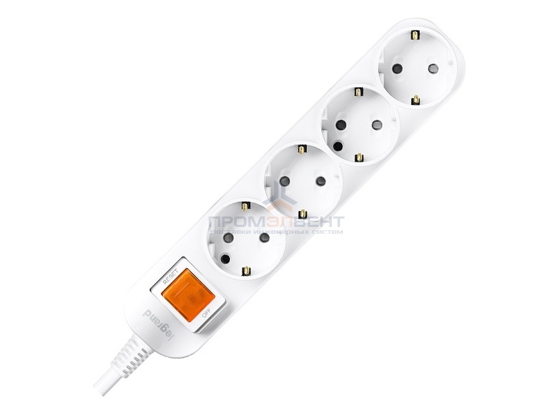 Anam Legrand e-Fren 4 Удлинитель с выключателем, шнур 1.5м, 16A, 250V