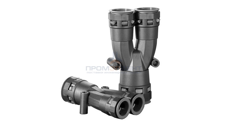 Разветвитель DN 1х48 + 2х36 мм, полиамид, цвет чёрный DKC