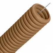 Труба гофрированная ПВХ д20 под дерево (бук) с протяжкой (бухта 100м)