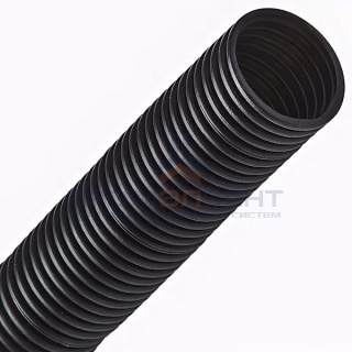 Труба ПНД гофрированная DKC д.16мм, лёгкая с протяжкой, цвет чёрный [бухта 100м]