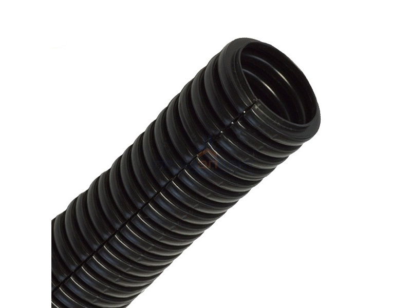 Труба гофрированная ПП д16 разрезная лёгкая HF безгалогенная черная (100м)