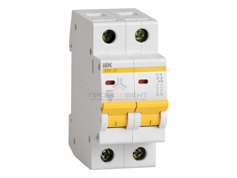 Автоматический выключатель ВА47-29 2Р 40А 4,5кА характеристика В ИЭК (автомат)