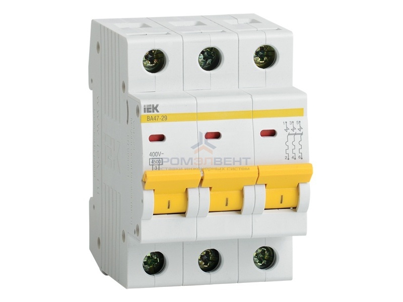 Автоматический выключатель ВА47-29 3Р 32А 4,5кА характеристика В ИЭК (автомат)