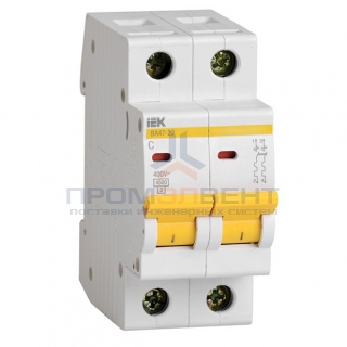 Автоматический выключатель ВА47-29 2Р 50А 4,5кА характеристика С ИЭК (автомат)