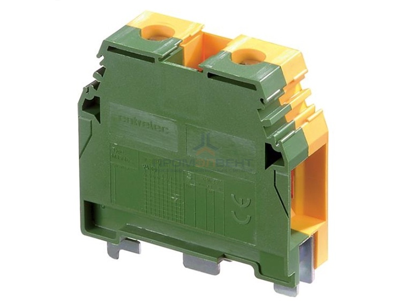Клеммник ABB М35/16 P на DIN-рейку 35мм.кв. желто-зеленый